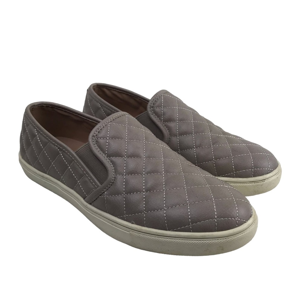 Steve Madden ECENTRICQ Women's Quilted Taupe Slip-On Shoes Sneakers Size 9.5M